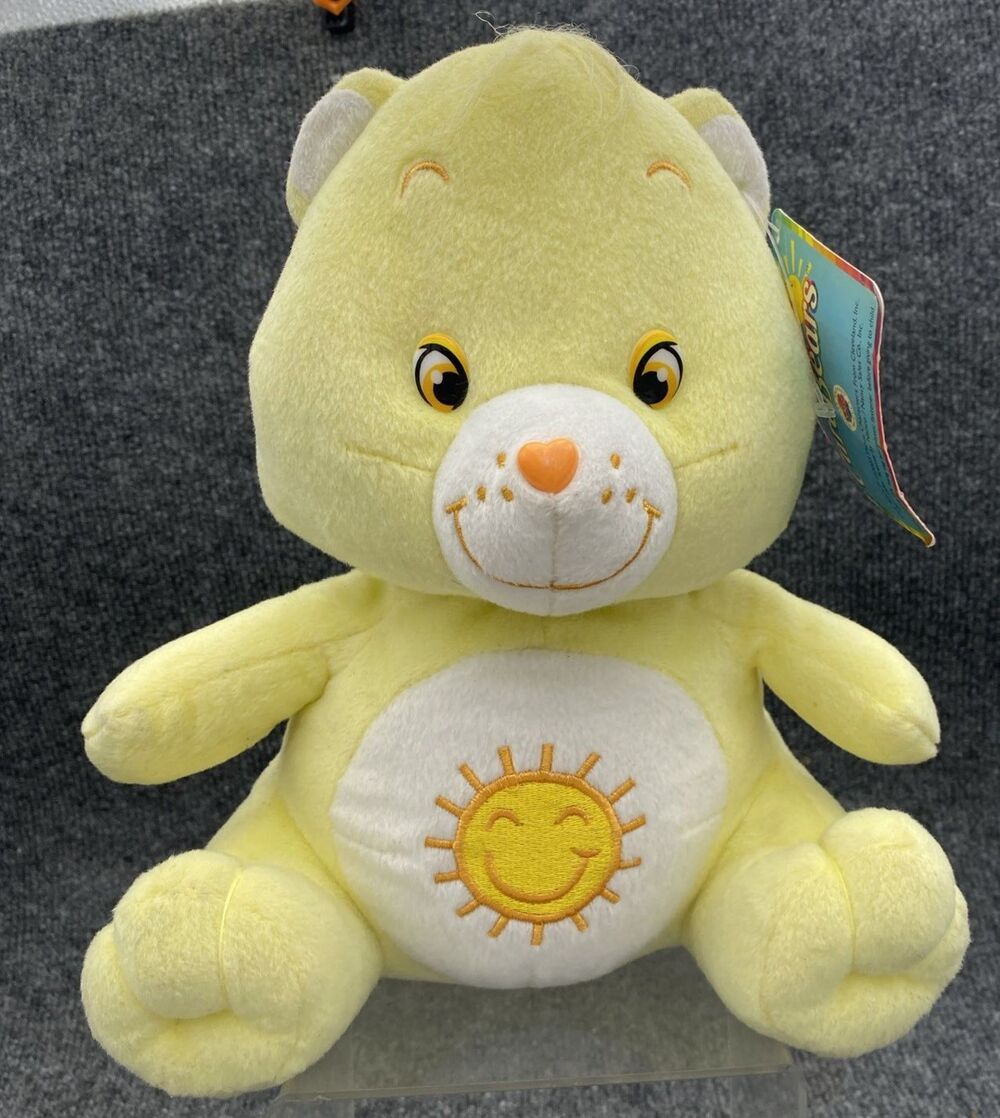 2003 Care Bears Funshine Bear 10" Plush Nanco Yellow Sun Vintage